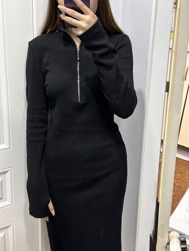 длинный черный сарафан: Вечернее платье, Длинная модель, С рукавами, XL (EU 42), 2XL (EU 44)