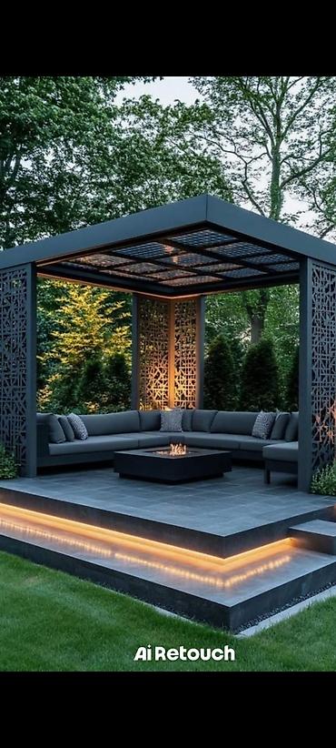 Müasir bağ üçün premium qazebo/pavilon komplekti - Minimalist, metal lalafo.az -da Müasir bağ üçün premium qazebo/pavilon komplekti - Minimalist, metal