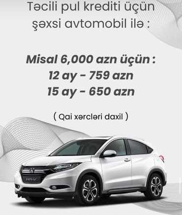 Şəxsi avtomobilinizin girovu ilə təcili pul krediti xidməti təklif