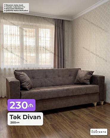 Ev və bağ: Tək Divan – 200 sm - Mexanizm: açılan, bazalı (yataq funksiyalı və — 1