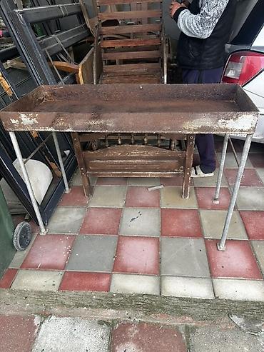 Manqallar, qrillər, barbekyu: Dəmir manqal/şiş kabab ocağı - Material: qalın divarlı 5-lik polad — 1