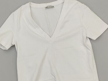białe t shirty damskie z aplikacją: T-shirt, Zara, XS (EU 34), condition - Very good