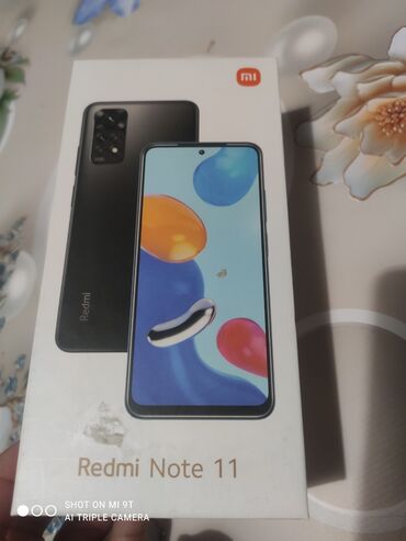 моби: Xiaomi, Redmi Note 11, Б/у, 128 ГБ, цвет - Серый, 2 SIM