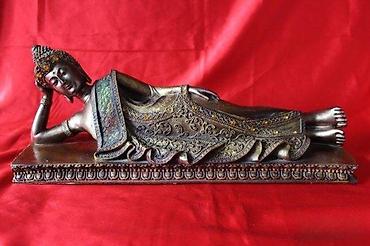 Figure: STARA FIGURA BUDE, RECLINING BUDDHA, LEŽEĆI BUDA, RETKO | Stara — 1