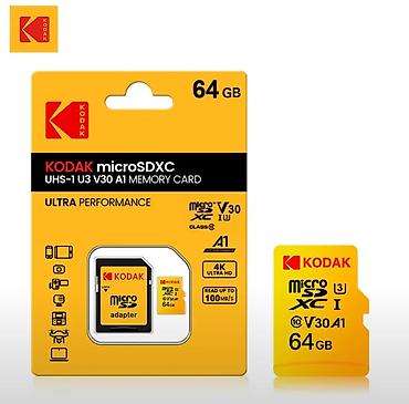 ssd 2: Карта памяти MicroSD 64 Гб KODAK UHS-1 U3 V30 A1, класс 10. Новая в — 1