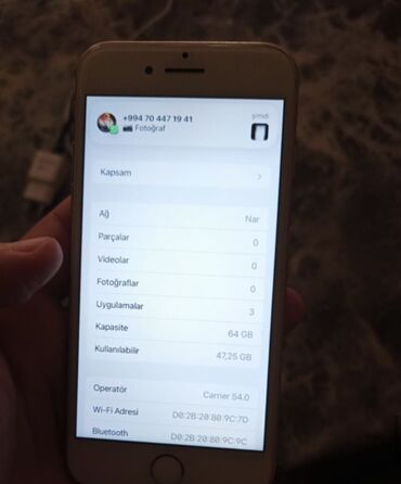 Apple iPhone: IPhone 8, 64 GB, Qızılı, Barmaq izi