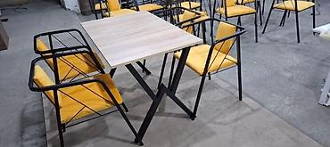 masa restoran: Stullar ilə, Kvadrat masa, 4 nəfər — 4