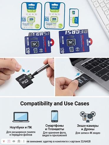 скорый: Карты памяти GFUZ microSD с адаптером SD Доступные объемы и цены: - — 1