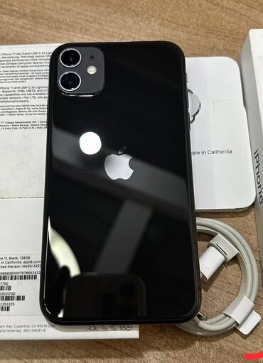 Техника и электроника: IPhone 11, 128 ГБ, Черный, Гарантия, Отпечаток пальца, Беспроводная зарядка