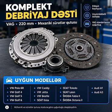 sinler ve diskler type 1: KOMPLEKT DEBRİYAJ DƏSTİ Texniki xüsusiyyətlər: - VAG platforması üçün — 1