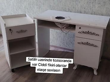 pedikür stolu: Düz masa, Siyirməli, Polkalı, Sadə laminat — 1