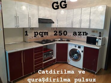 старую кухонную мебель: Yeni vMetbex mebellerinin hazirlanmasi Laminatla 250 azn MDFle 300