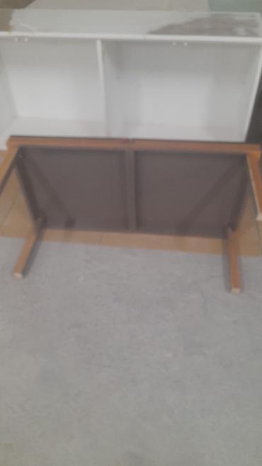açılan jurnal masaları: Qatlana bilən masa - Material: taxta karkas, tünd (qara) laminat üst — 3