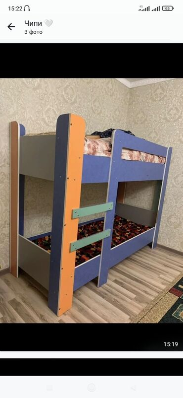 2х этажный кровать: Двухъярусная кровать б/у большая Длина 2 метра Ширина 80см Высота 1м