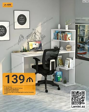 ref: Künc masa, Stulsuz, Polkalı, Siyirməsiz, Sadə laminat — 1