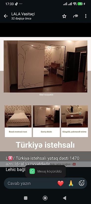 L🅰/ Türkiyə istehsalı yataq dəsti 1470 azn. İdeal vəziyyətdədir Lehic lalafo.az -da L🅰/ Türkiyə istehsalı yataq dəsti 1470 azn. İdeal vəziyyətdədir Lehic