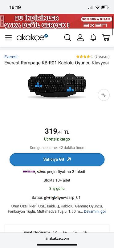 komputer cantasi: Rampage,Everest-in istehsal etdiyi klaviatura Hem oyun hem de ofis — 6