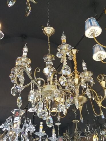 xrustal stekan: Çılçıraq, 5 lampa, Xrustal