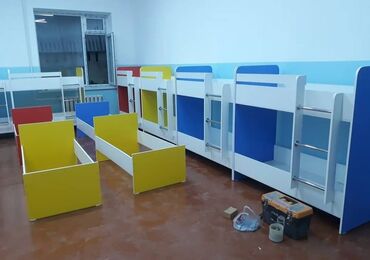 Детские гарнитуры: Мебель для садика детский кровать шкаф для садика детский парты стол — 10