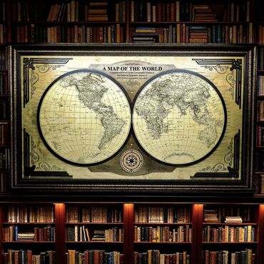 Картины: Элегантное настенное панно с изображением карты мира по версии — 2