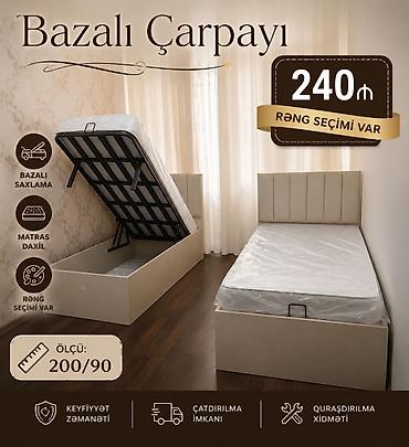 Çarpayılar: Bazalı çarpayı – yuxarı açılan saxlama bölməsi ilə funksional tək — 1
