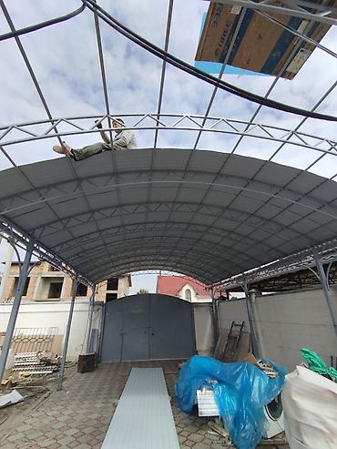 Навесы: Навес, Арочный, Металл, Поликарбонат, Установка — 9