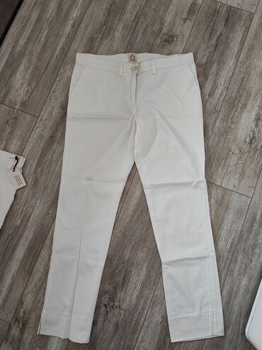 bele zenske pantalone: L (EU 40), 2XL (EU 44), Normalan struk, Ravne nogavice