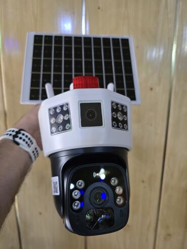 lampa kamera: Simsiz 4g sim kartl solar ptz 2 kamera 360° 8mp/4k çöl ṣəraiti ücün