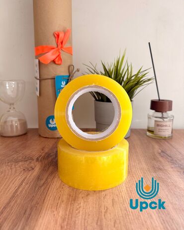 Канцтовары: Скотч 5см 125м. Плотный. Желтый. Доставка Бесплатно! Вес: 270гр — 2