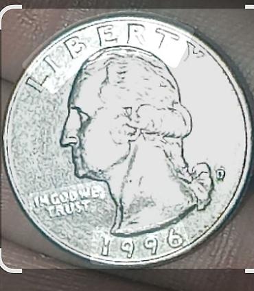 Монеты: США, 25 центов (квартал) 1996 года, тип Washington Quarter. - Аверс — 1