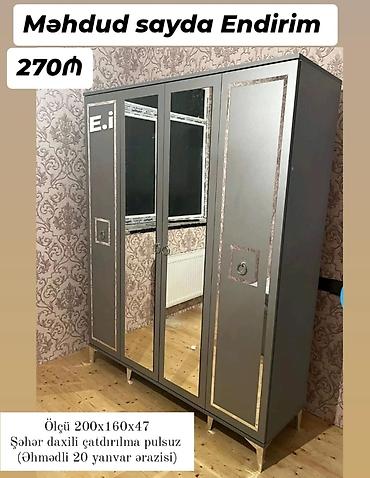 4 qapılı dolab Yep yeni 270 azn rəng seçimi var çatdırılma var lalafo.az -da 4 qapılı dolab Yep yeni 270 azn rəng seçimi var çatdırılma var