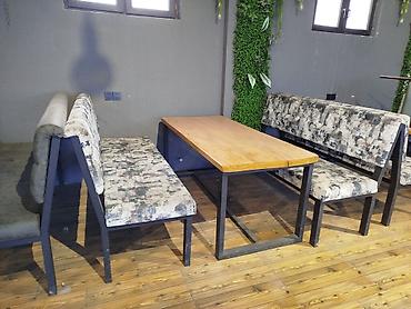 stul bar: Skameykalar ilə, Düz masa, 4 nəfər — 3