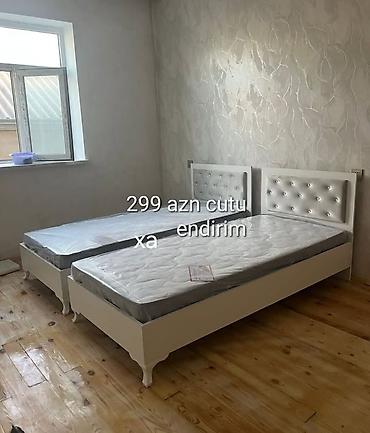 mebel stullar: Tək nəfərlik çarpayı dəsti. Şəkillərdə ağ rəngli korpuslu, yumşaq — 4