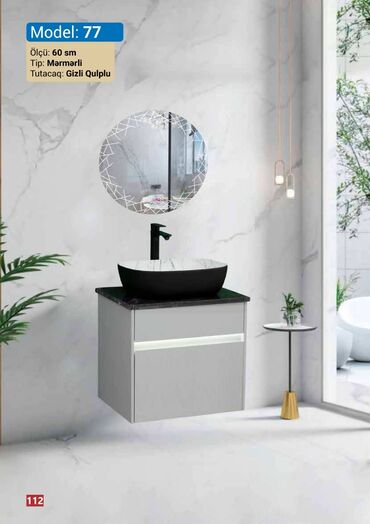 Ремонт и строительство: Model 77 hamam mebeli dəsti, mərmər tipli üst hissəyə və gizli