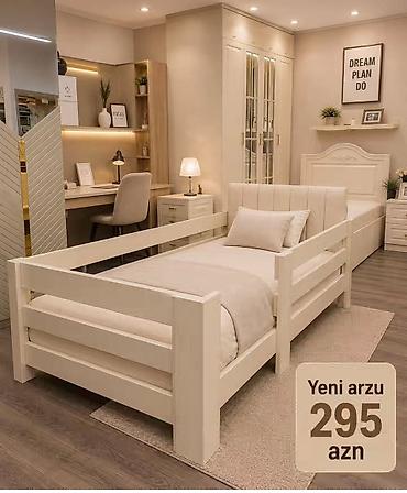 gənc carpayı: Yeni Arzu tək çarpayı – 295 AZN Ağ rəngli, zərif və müasir dizayna — 1