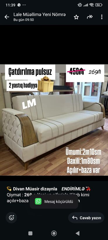 Sifarişlə oturacaqlar: Divan, Qonaq otağı üçün, Bazalı, Açılan