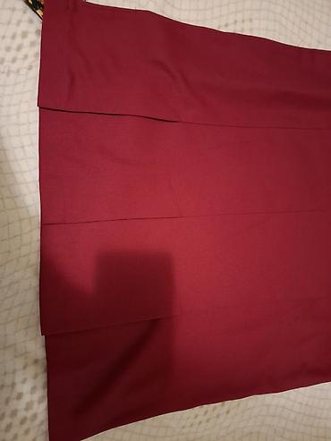 replika: Elegantna pencil suknja – bordo - Model: visok struk, dužina do — 2