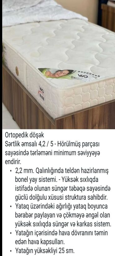 Matraslar: Yeni, Ortopedik matras, Bir nəfərlik — 23
