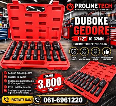 alati beograd: PROLINETECH duboke gedore 1/2", raspon 10–32 mm – model PLT/DG-10-32 — 1