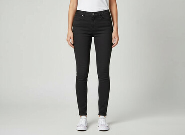 czarne jeansy straight: Denim, Jeansy damskie, rozmiar S