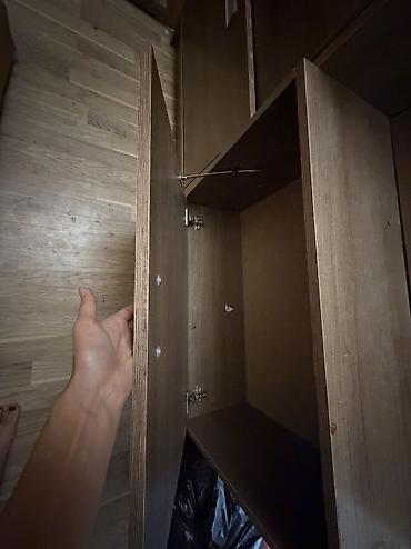 обувный шкаф: Гарнитур для прихожей, Б/у, Обувница, ДСП, Самовывоз, цвет - Коричневый — 4