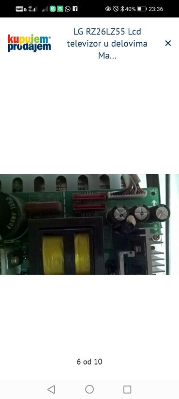 Aksesoari za TV i video: LG RZ26LZ55 – LCD televizor za delove LG 37G2000 U delovima — 6
