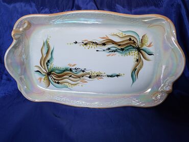 Ostalo posuđe: Oval,tanjir rucni rad,ruski 60,70te. Oval za serviranje,kolace — 1