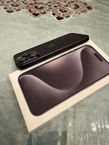 Apple iPhone: IPhone 15 Pro, 256 GB, Qara, Simsiz şarj, Face ID, Sənədlərlə — 9