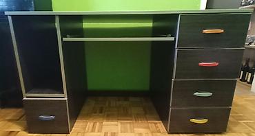 ormari po meri ikea: 2 Visoke uske crne vitríne/ormarići sa rolo vratima i fiokama,radni — 7
