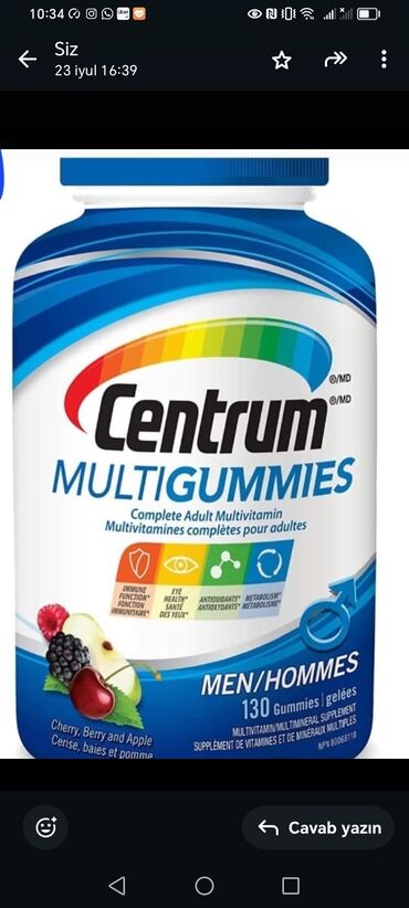 Vitaminlər və BAƏ: Kanadadan gelme original vitaminler böyükler ve kiçikler üçün -da lalafo.az — 8 Vitaminlər və BAƏ: Kanadadan gelme original vitaminler böyükler ve kiçikler üçün — 8