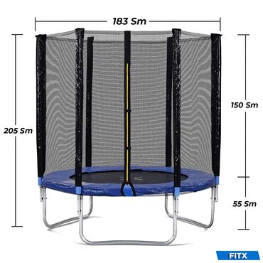 детский батут с защитной сеткой: Batut, 500 AZN-ə alınıb və az işlənib. Dərinliyi 1.5m, hündürlüyü