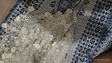 купить карниз для штор и тюли: Ажурная тюль/занавес из тонкой сетки с вышивкой - Цвет