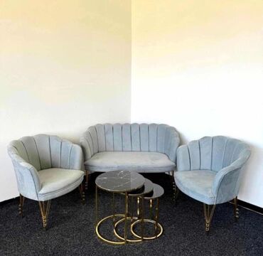 Ugaone garniture: I. 12. Shell set ( 2 fotelje + dvosed ) ✨ -Cena za set : 390e — 1
