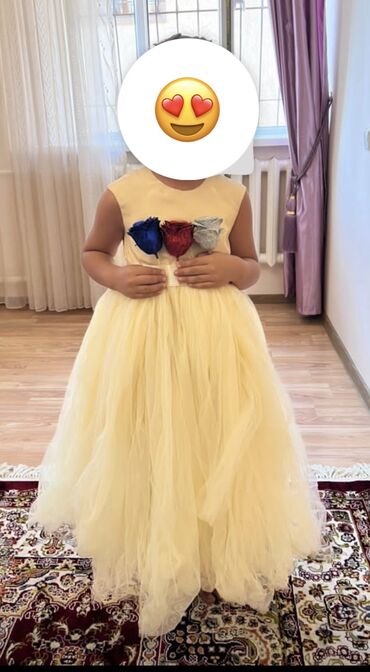 юбка пышная: Детское платье, цвет - Желтый, Б/у